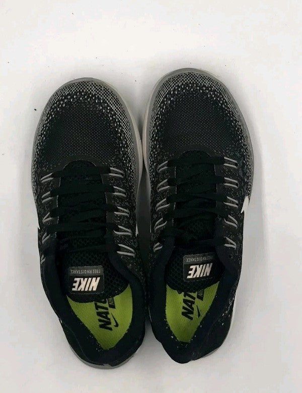Nike Free RN Distance 827116-010 Womens 5 Running Shoes Black White Sneaker