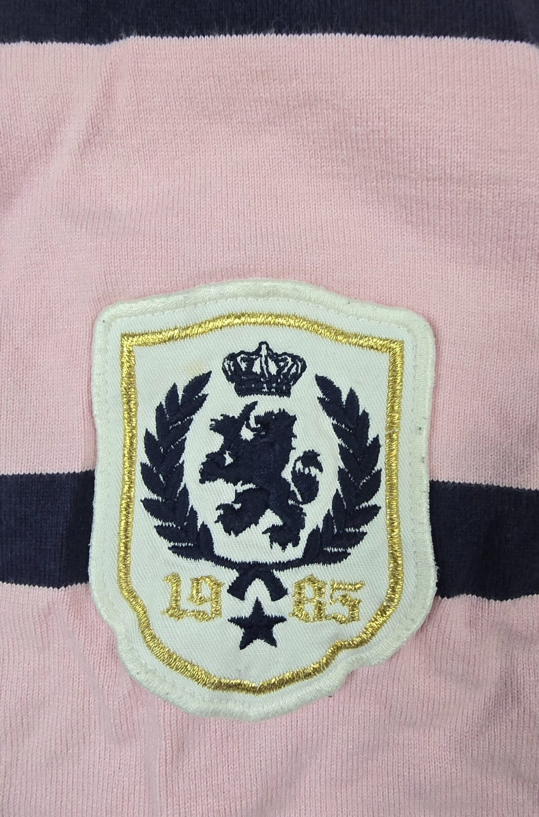 Tommy Hilfiger Rugby Shirt Women Medium Pink Striped Side Slits Performance Golf