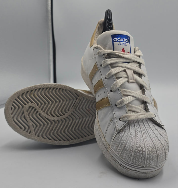 Adidas Superstar B39402 Sneakers Youth 4 White Metallic Gold Leather Classic