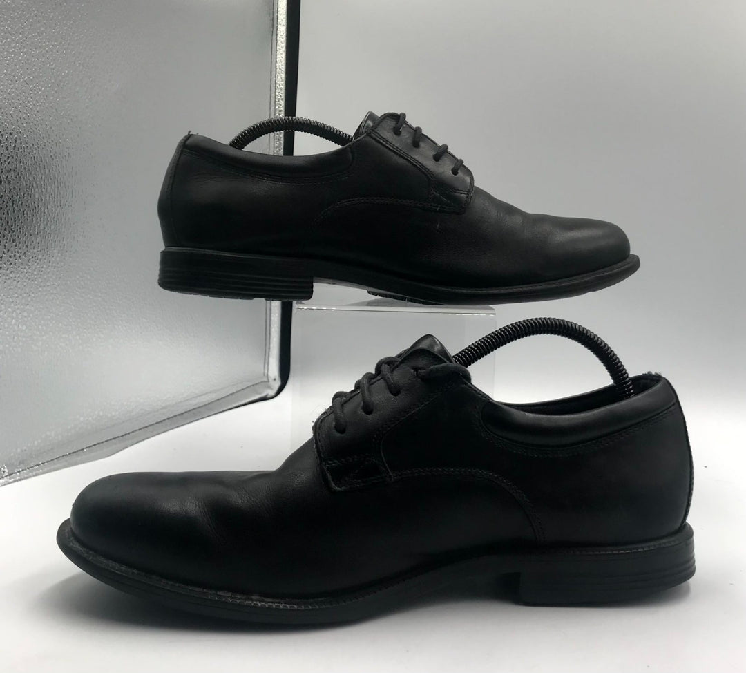 Rockport Charles Plain Toe Oxford Shoes Men Black Leather Lace Up Low Top - 10.5