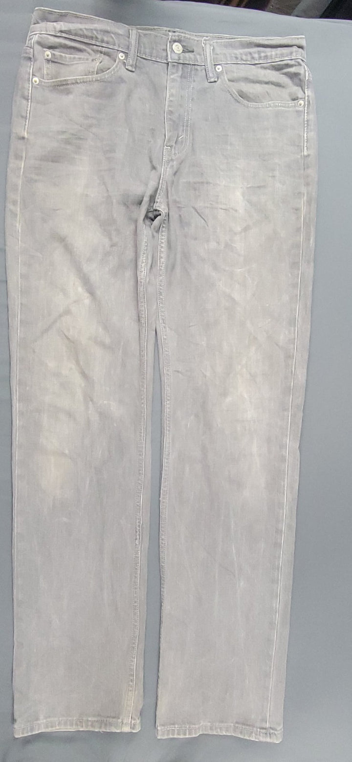 Levis 514 Jeans Mens 32x34 Gray Light Wash Straight Leg Slim Fit Washed Out