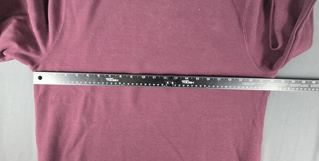 Banana Republic Sweater Mens Size Large Burgundy Long Sleeve. Waffle Thermal
