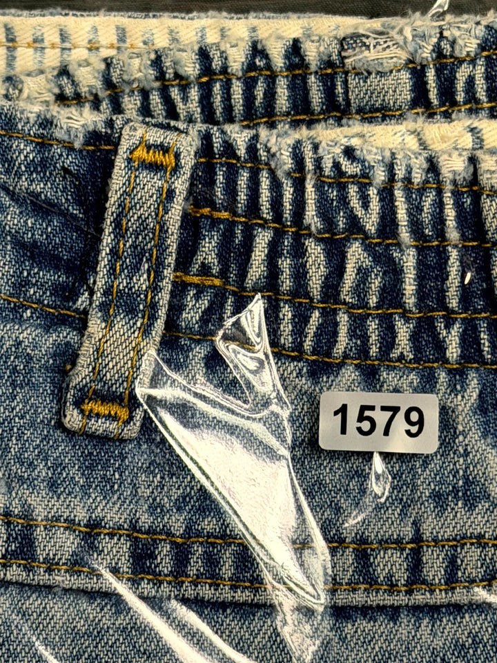 Vintage Lee Shorts Womens 12 Blue Denim 5-Pockets Whiskered Classic Americana