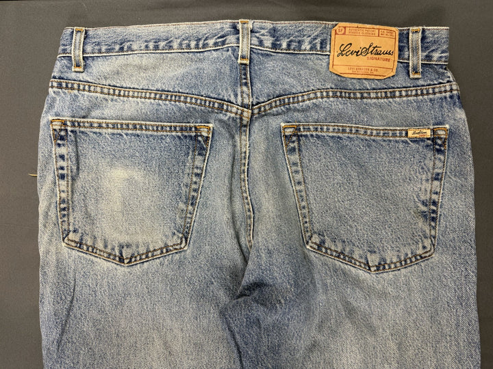 Signature by Levi Strauss &amp; Co Jeans Mens 38x34 Blue Denim Regular Fit Straight