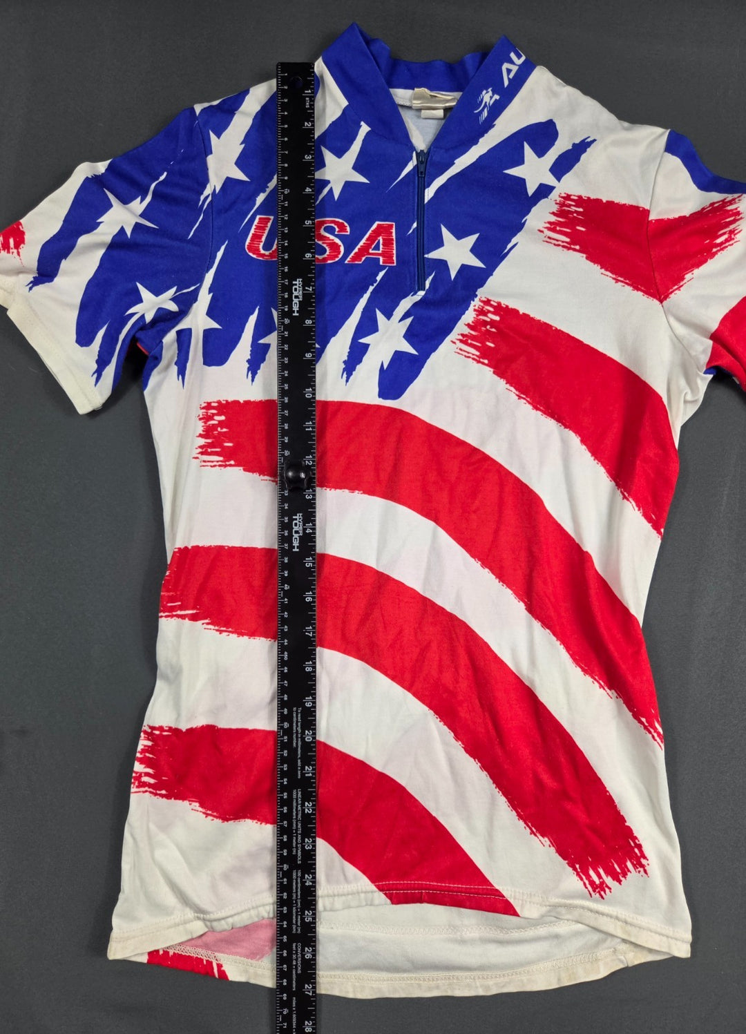 Aussie USA Flag Cycling Jersey Mens Medium Multicolor Short Sleeve Quarter Zip