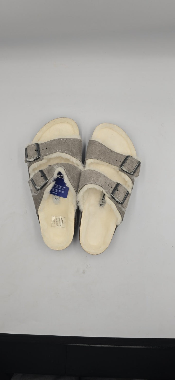 Birkenstock Arizona Shearling Mens Size EU 45/12M Stone Coin 1017402 Slides