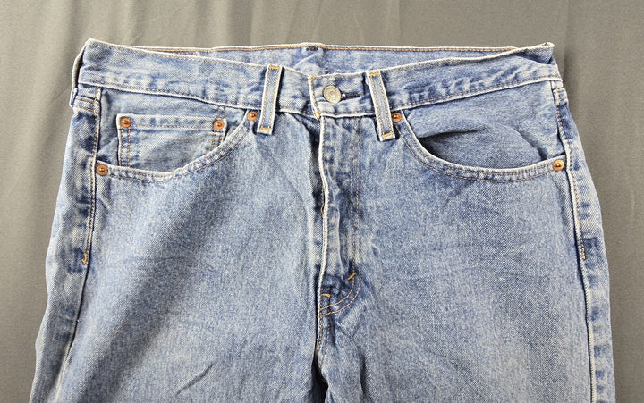 Levis 505 Jeans Mens 34x29 Blue Light Wash Regular Fit Straight Leg Modern