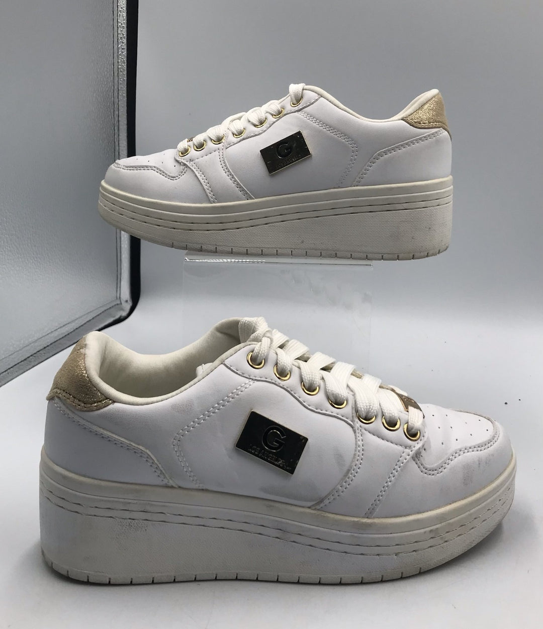 G By Guess Los Angeles Rigster GGRIGSTERS Women 6 M Platform Shoes White Sneaker