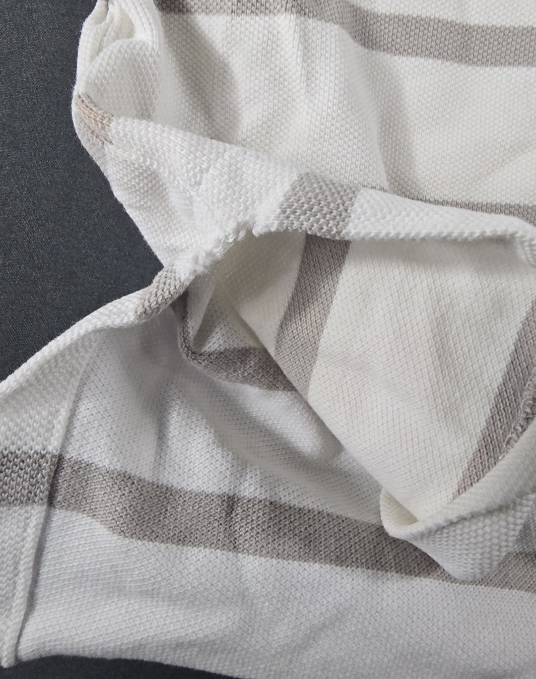 Polo Ralph Lauren Shirt Mens L White Gray Stripe Embroidered Logo Short Sleeve