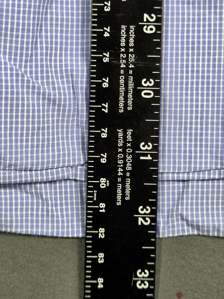 Lauren Ralph Lauren Mens 15 36 Blue Gingham Dress Shirt Long Sleeve Cotton 100%