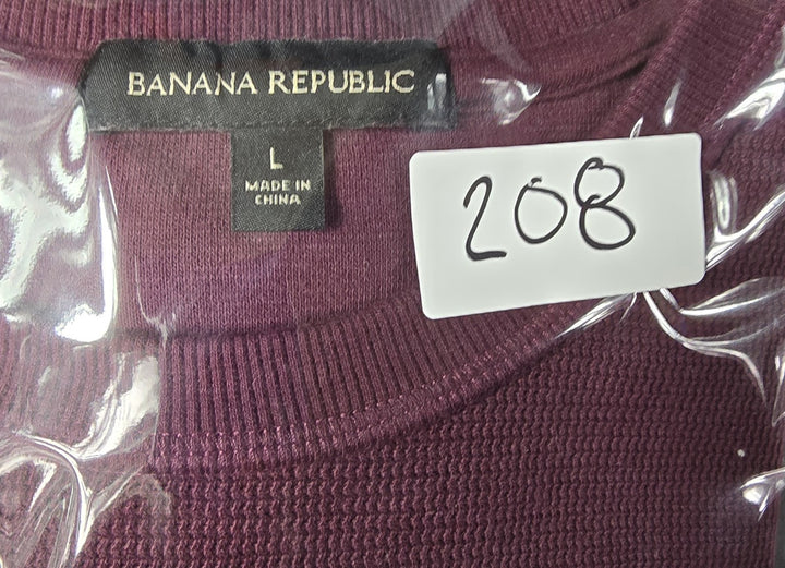 Banana Republic Sweater Mens Size Large Burgundy Long Sleeve. Waffle Thermal