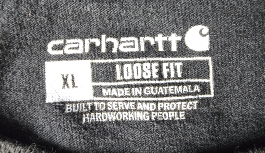 Carhartt Shirt Mens Size XL Black Logo Loose Fit Long Sleeve Pocket Workwear