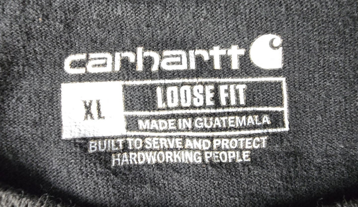 Carhartt Shirt Mens Size XL Black Logo Loose Fit Long Sleeve Pocket Workwear
