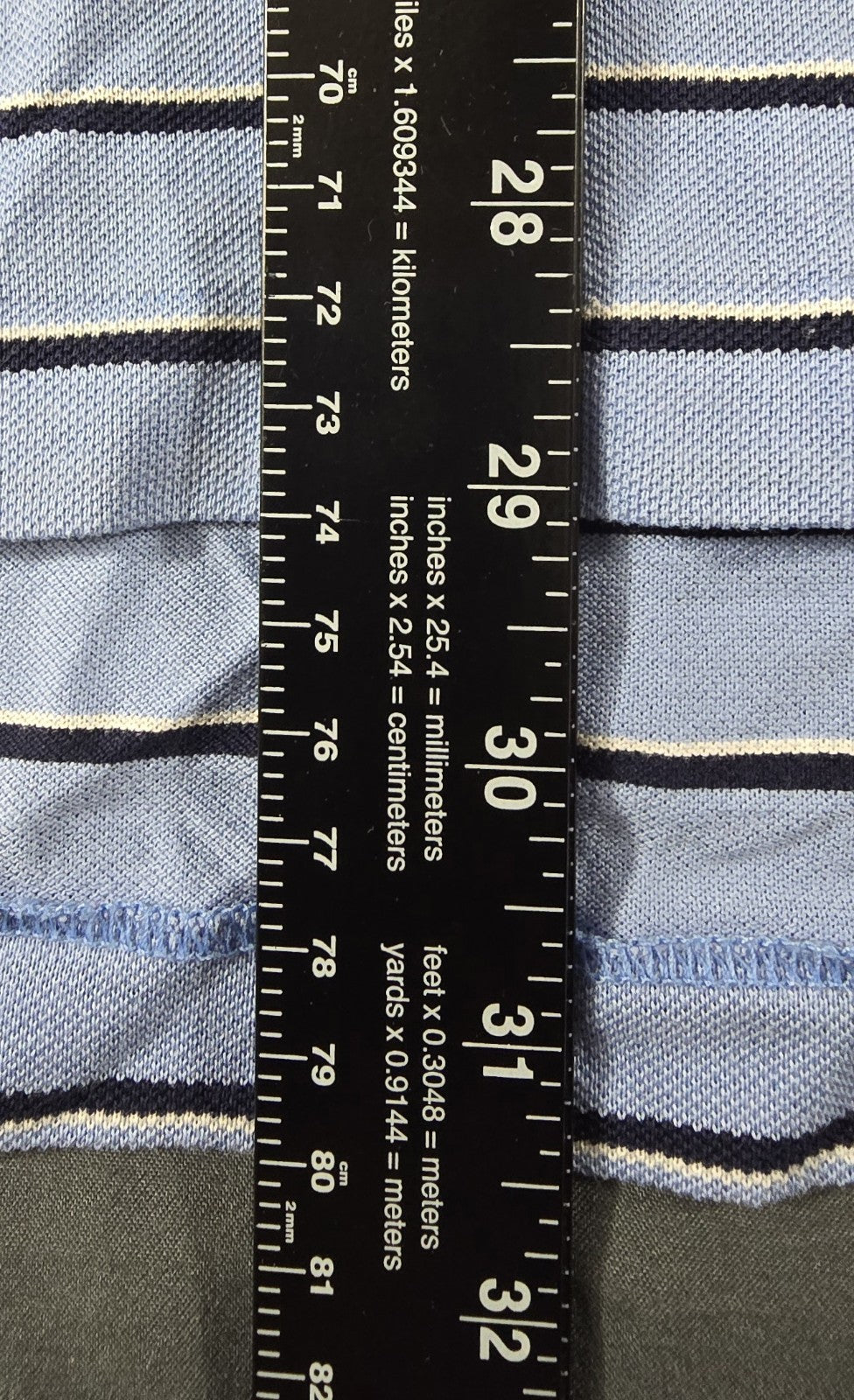 Polo Golf Ralph Lauren Shirt Mens XL Blue White Stripe Embroidered Logo Pima