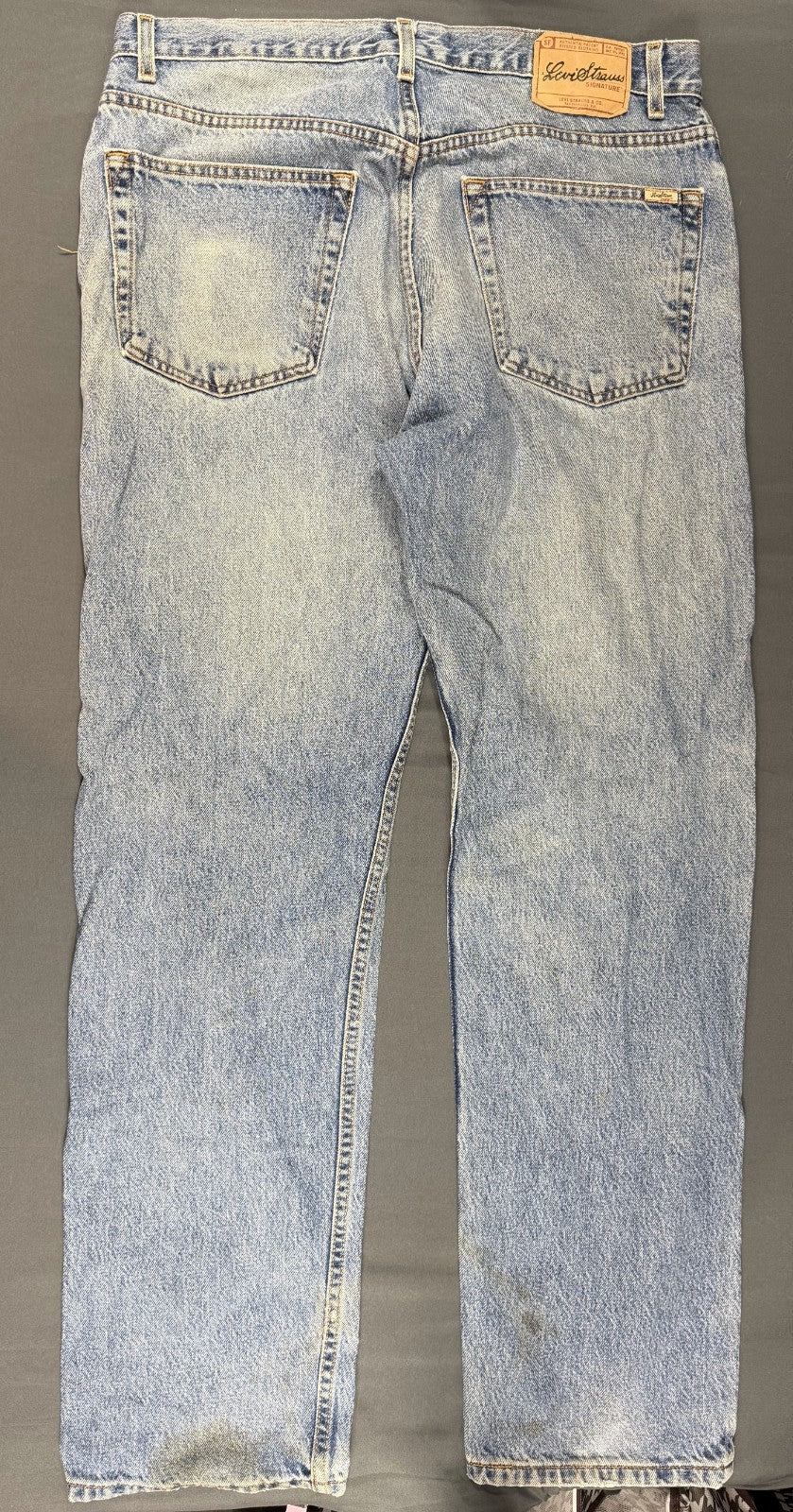 Signature by Levi Strauss &amp; Co Jeans Mens 38x34 Blue Denim Regular Fit Straight