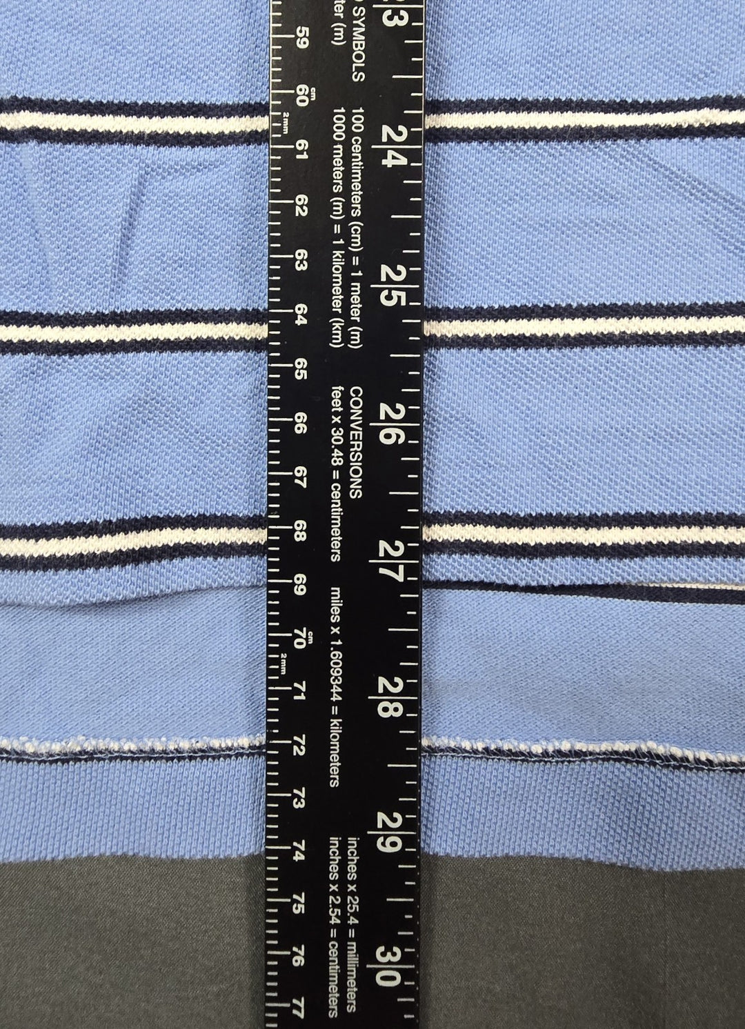 Polo Ralph Lauren Shirt Mens L Blue White Stripe Embroidered Logo Short Sleeve