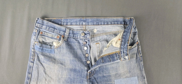 Levis 501 Jeans Mens 36X29 Blue Medium Wash Straight Leg Fit Button Fly Modern