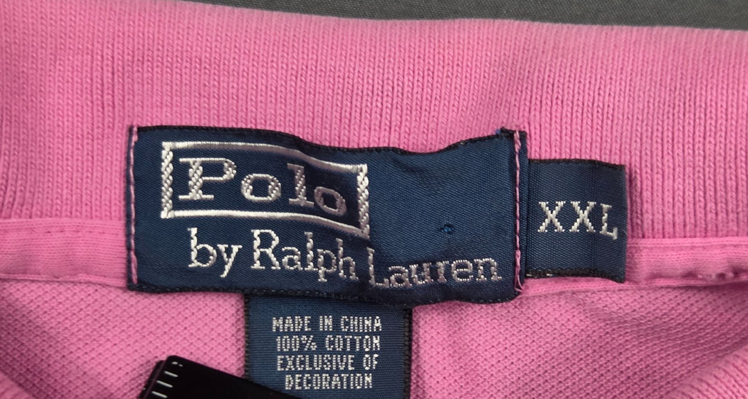 Polo Ralph Lauren Polo Shirt Mens 2XL Pink Pique Cotton High Low Hem Performance