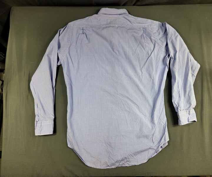 Lauren Ralph Lauren Mens 15 36 Blue Gingham Dress Shirt Long Sleeve Cotton 100%