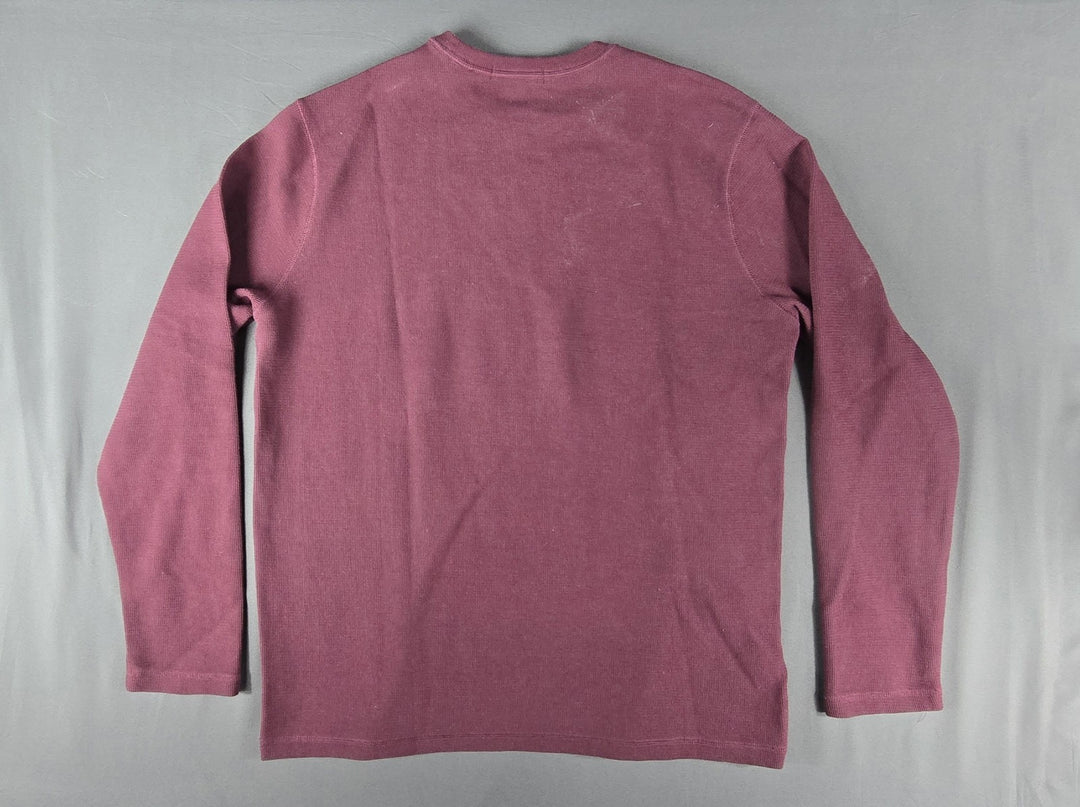 Banana Republic Sweater Mens Size Large Burgundy Long Sleeve. Waffle Thermal