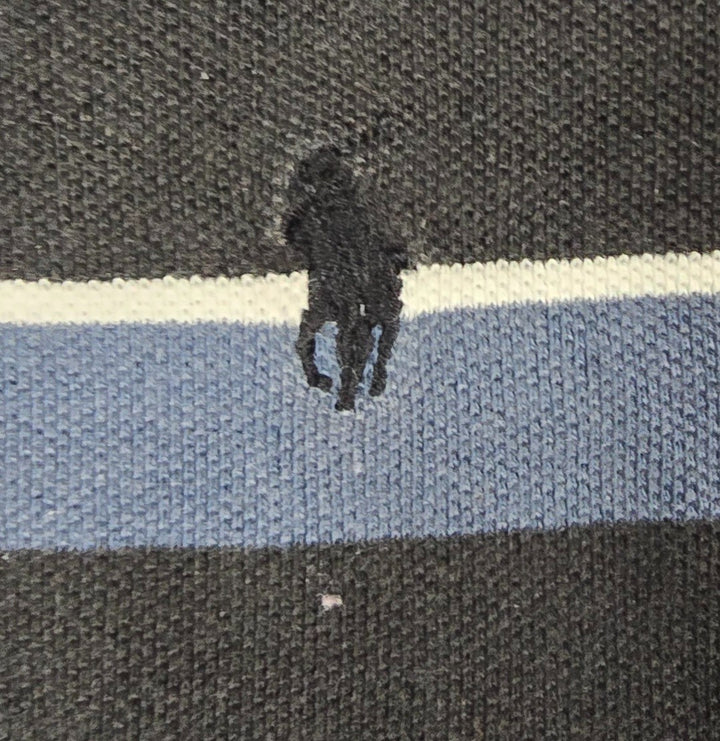 Vintage Polo Ralph Lauren Polo Shirt Mens Large Cotton Striped Side Slits Golf