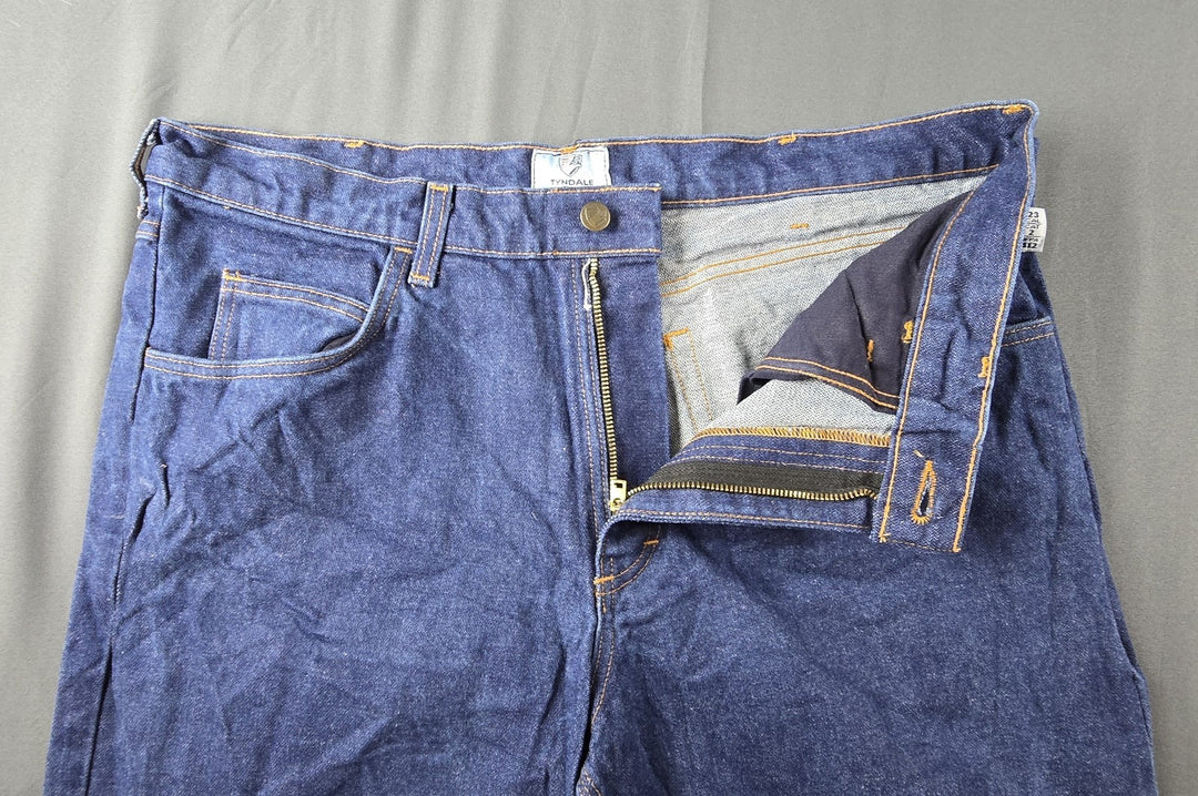 Tyndale FR Jeans Mens 38x34 Blue Med Wash Workwear Flame Resistant Made In USA