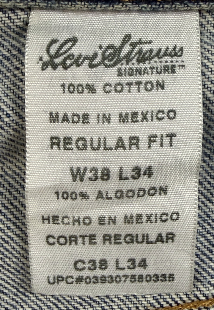 Signature by Levi Strauss &amp; Co Jeans Mens 38x34 Blue Denim Regular Fit Straight