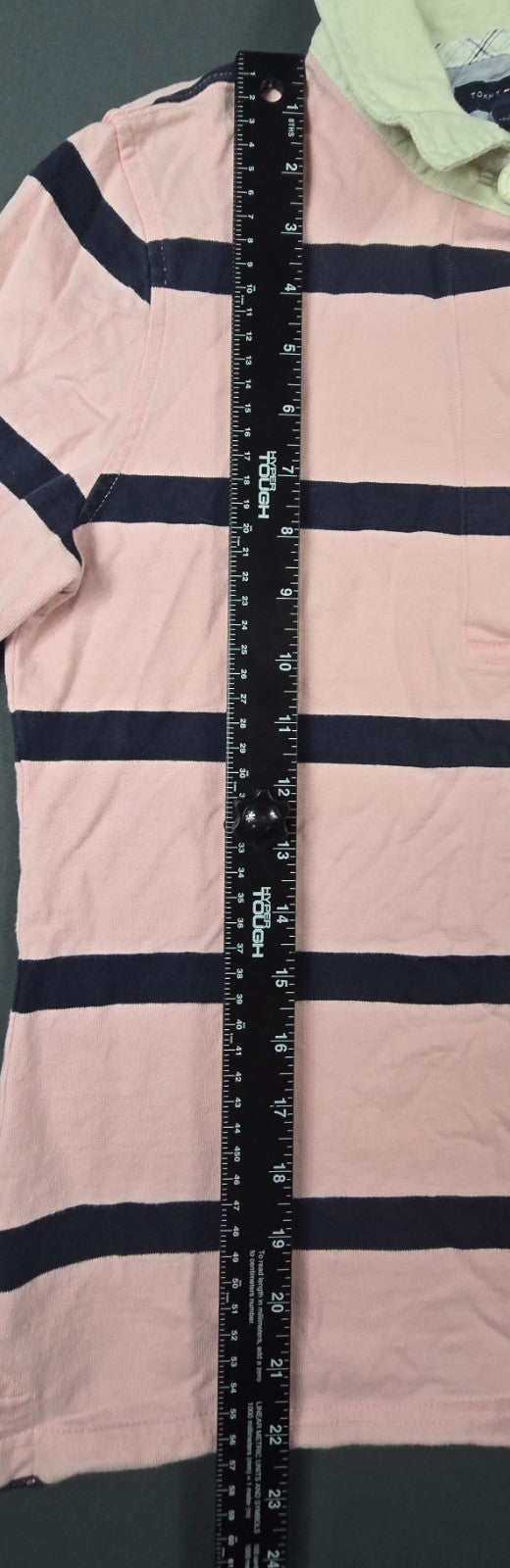 Tommy Hilfiger Rugby Shirt Women Medium Pink Striped Side Slits Performance Golf