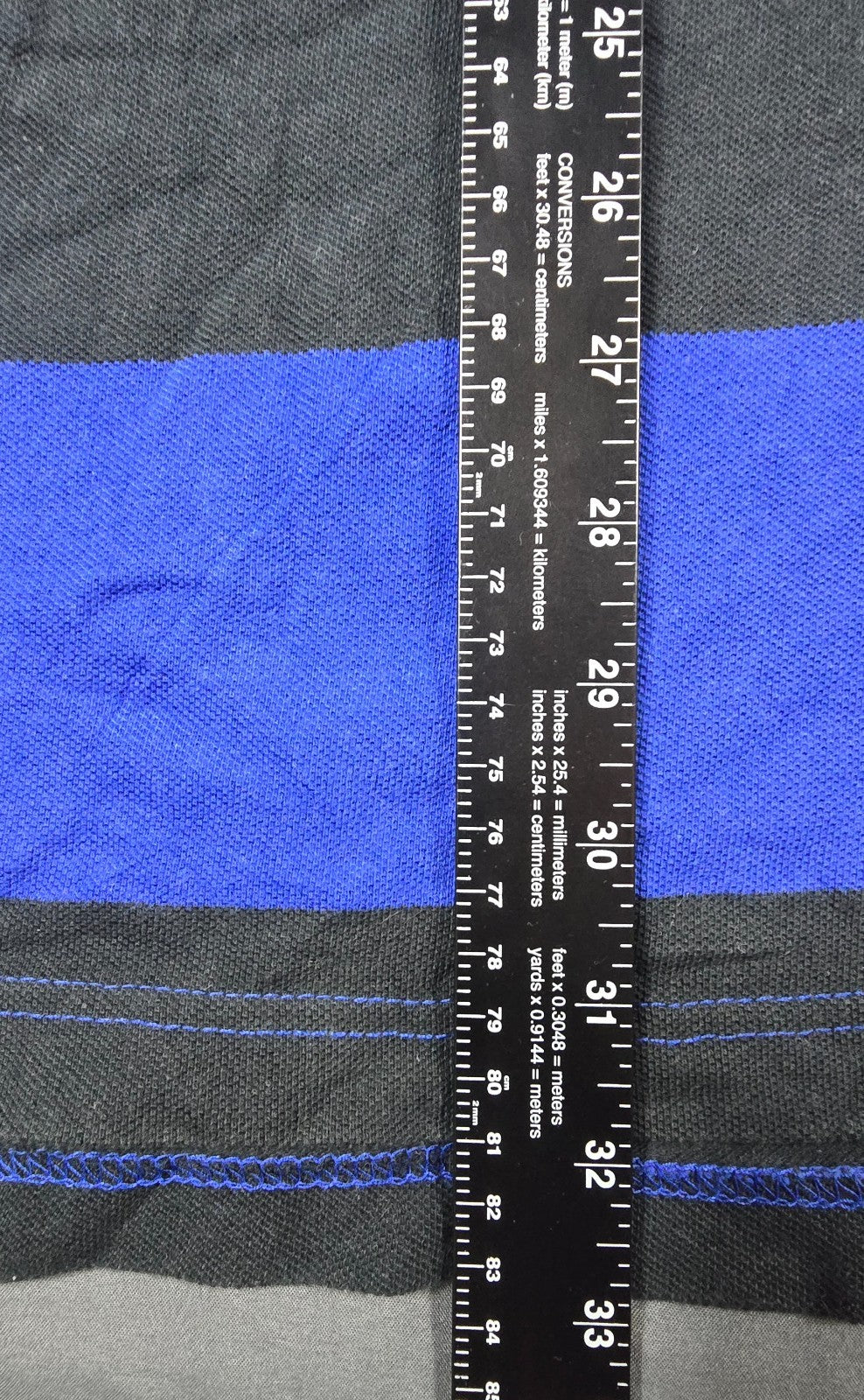 U.S. Polo Assn. Polo Shirt Mens 3X Blue Black Cotton Side Slit Golf Tennis
