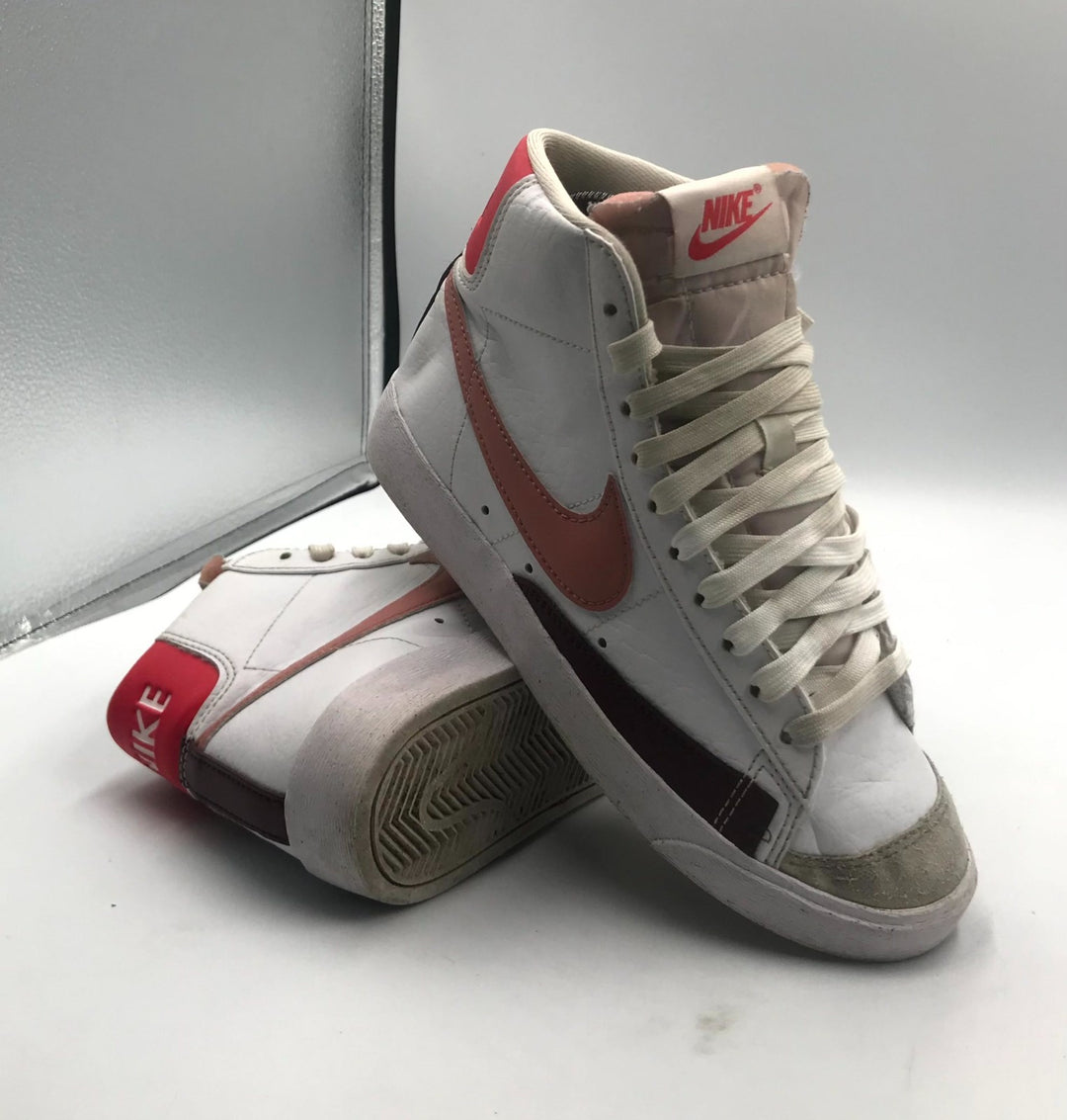 Nike Blazer Mid 77 Next Nature Sneaker Unisex White Leather Lace Up Shoes - 5.5