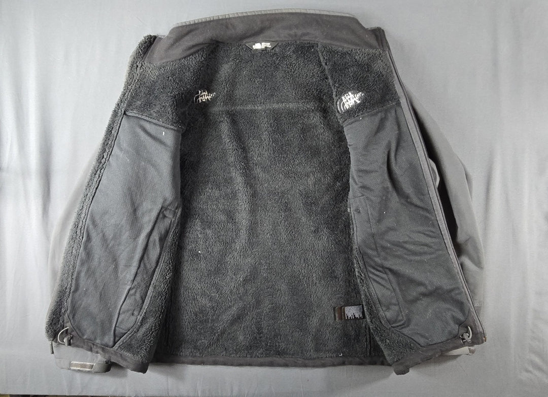 Columbia Jacket Mens Medium Gray Full Zip Logo Fleece Lined Interchange  Coat