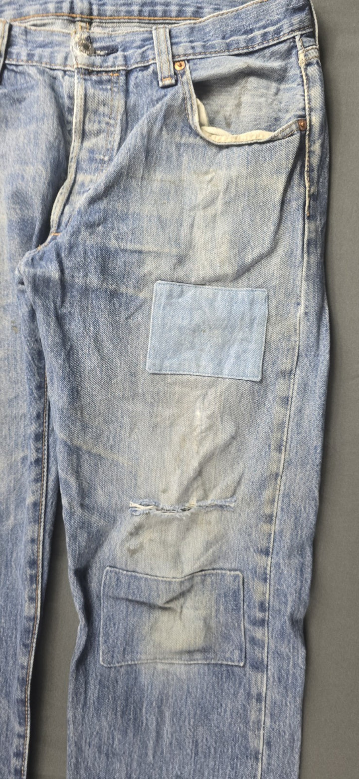 Levis 501 Jeans Mens 36X29 Blue Medium Wash Straight Leg Fit Button Fly Modern