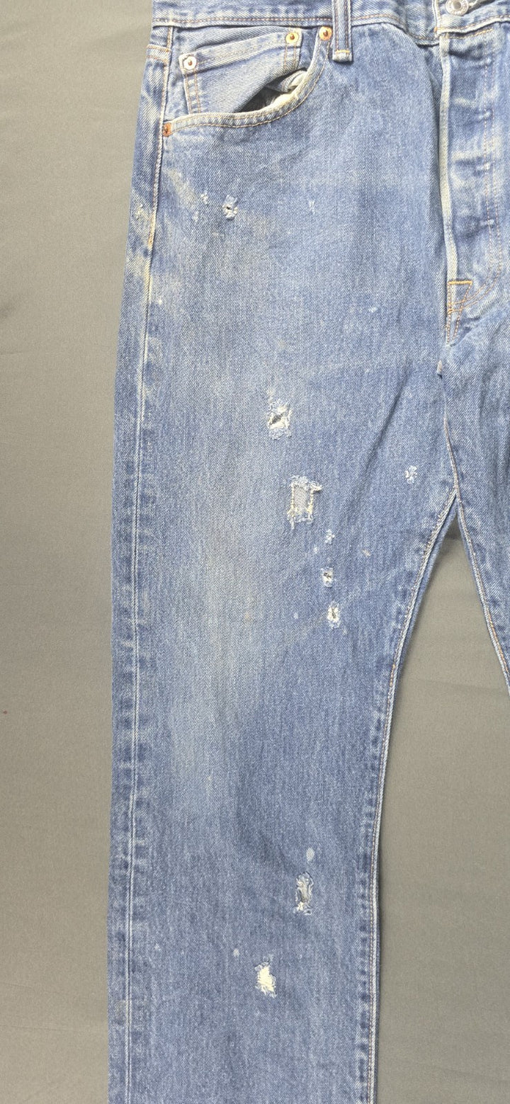 Levis 501 Jeans Mens 36X29 Blue Medium Wash Straight Leg Fit Button Fly Modern