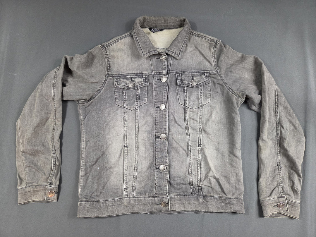 Buffalo David Bitton Denim Jacket Womens S Gray Stretch Button Front Trucker