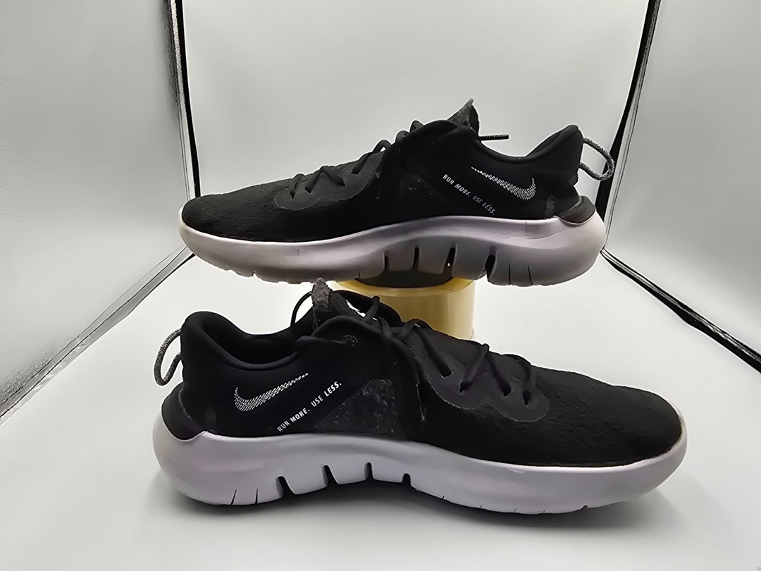 Nike Flex Run 2021 CW3408-002 Mens 11 Workout Running Shoes Black White Sneakers
