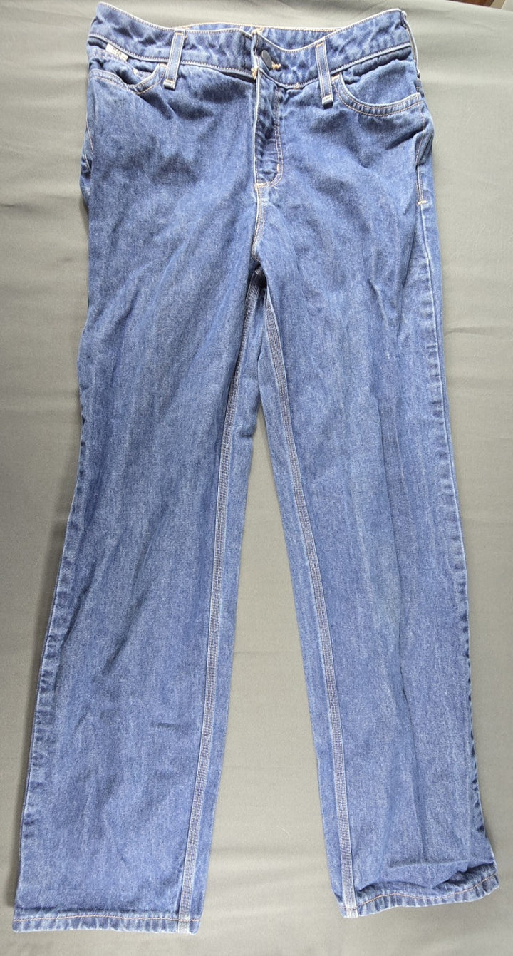 Carhartt FR Jeans Womens 2x32 Blue Medium Wash Regular Fit Straight Leg Workwear