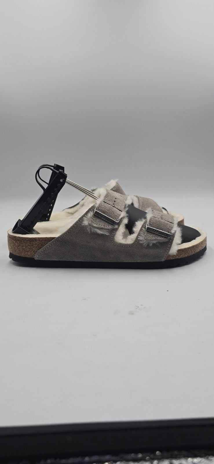 Birkenstock Arizona Shearling Mens Size EU 45/12M Stone Coin 1017402 Slides