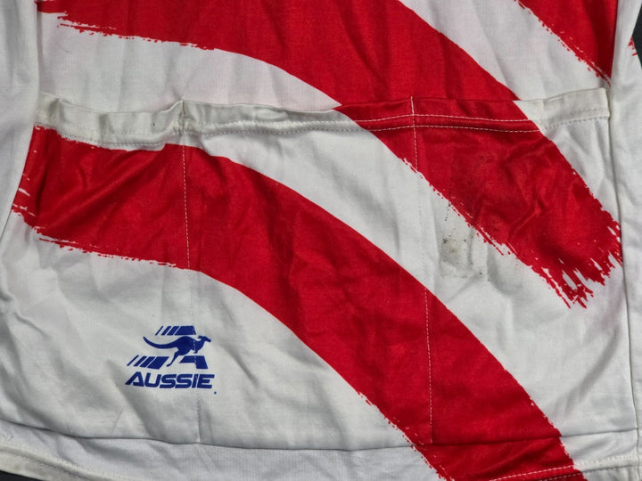Aussie USA Flag Cycling Jersey Mens Medium Multicolor Short Sleeve Quarter Zip