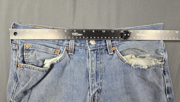 Levis 505 Jeans Mens 34x34 Light Wash Regular Fit Straight Leg Modern