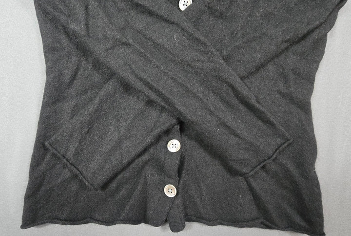 Banana Republic Cardigan Sweater Womens Medium Black Cotton Cashmere Button Fron