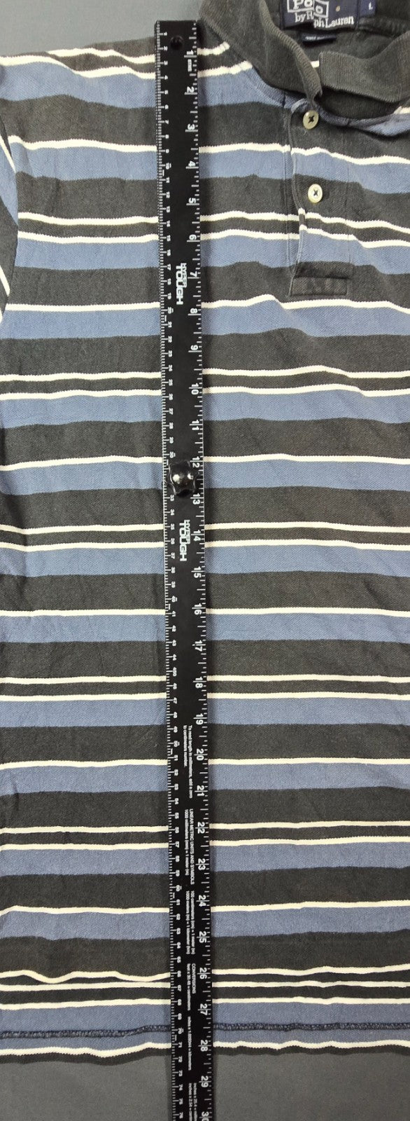 Vintage Polo Ralph Lauren Polo Shirt Mens Large Cotton Striped Side Slits Golf