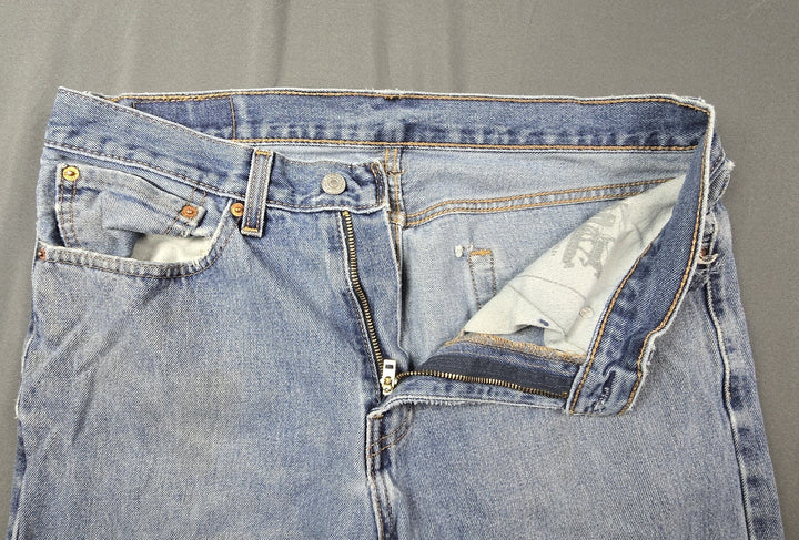 Levis 505 Jeans Mens 34x34 Light Wash Regular Fit Straight Leg Modern