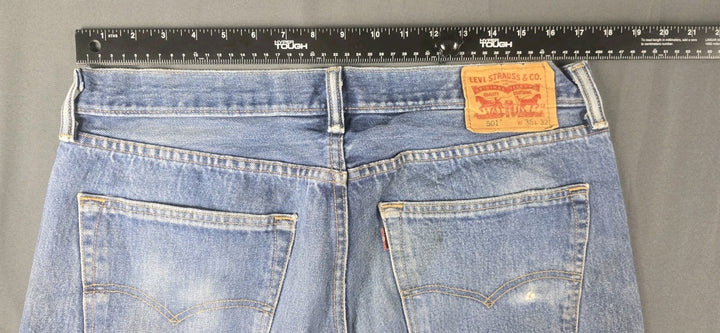 Levis 501 Jeans Mens 36X29 Blue Medium Wash Straight Leg Fit Button Fly Modern
