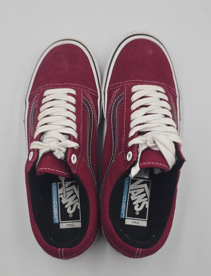 Vans Old Skool Pro 508357 Mens 7 Skateboard Shoes Rumba Red Suede Sneaker