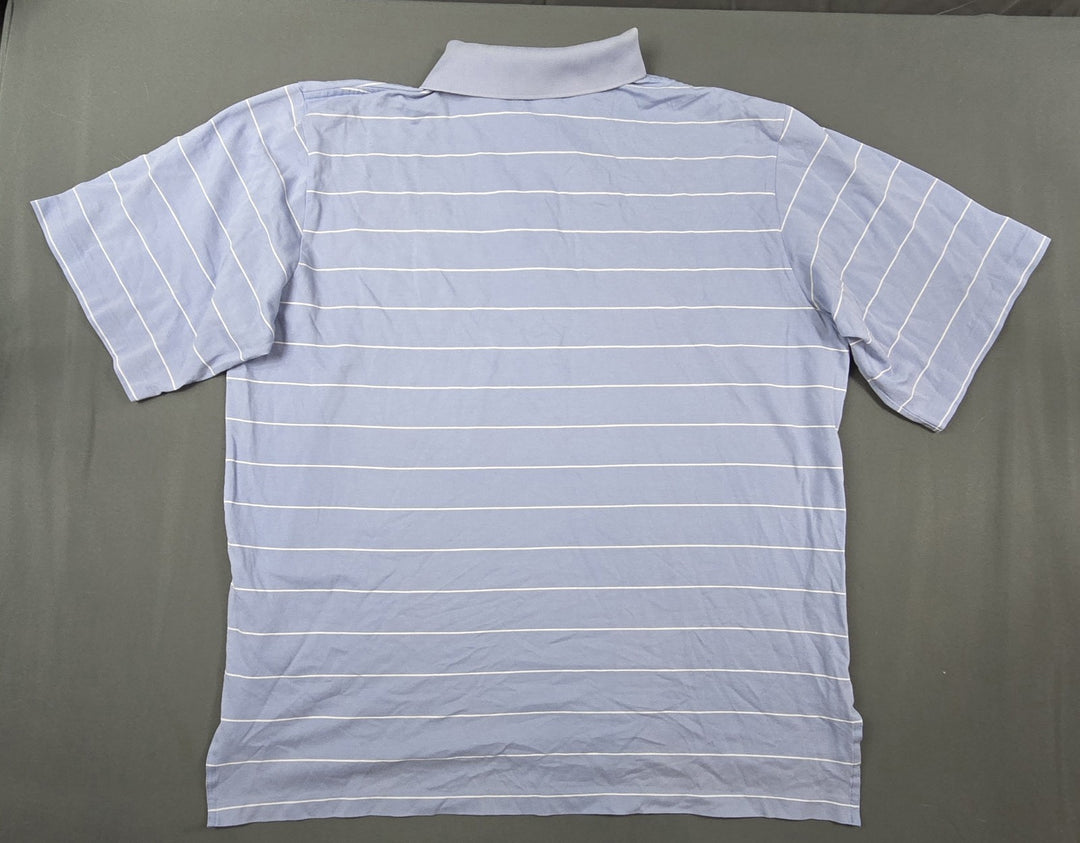 VTG Polo Golf Ralph Lauren Shirt Mens XL Blue White Stripe Embroidered Logo Pima