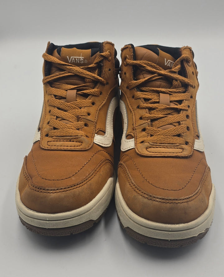 Vans Tyson Hi V8615 Unisex Kids 6 Skateboard Shoes Brown Leather Lace Up Sneaker