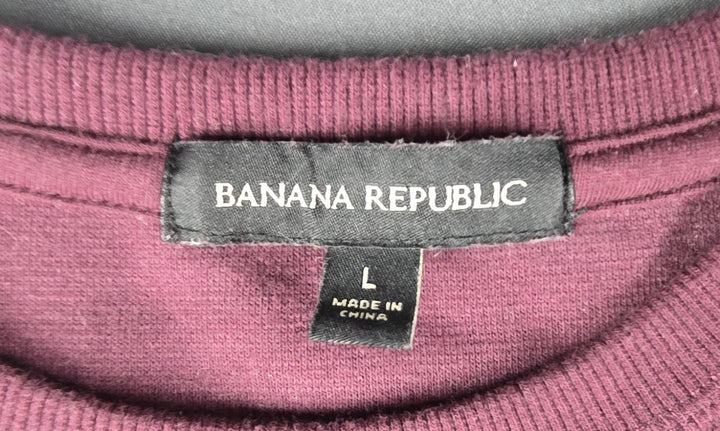 Banana Republic Sweater Mens Size Large Burgundy Long Sleeve. Waffle Thermal