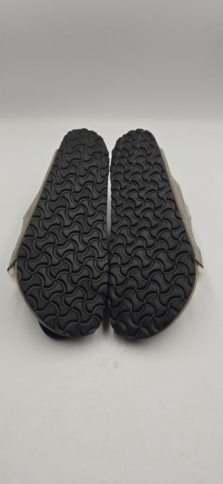 Birkenstock Arizona Shearling Mens Size EU 45/12M Stone Coin 1017402 Slides
