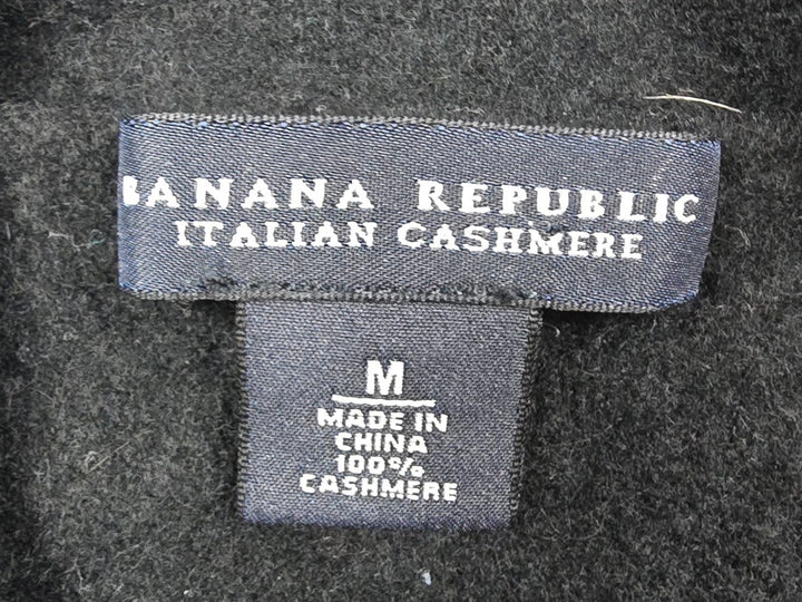 Banana Republic Cardigan Sweater Womens Medium Black Cotton Cashmere Button Fron