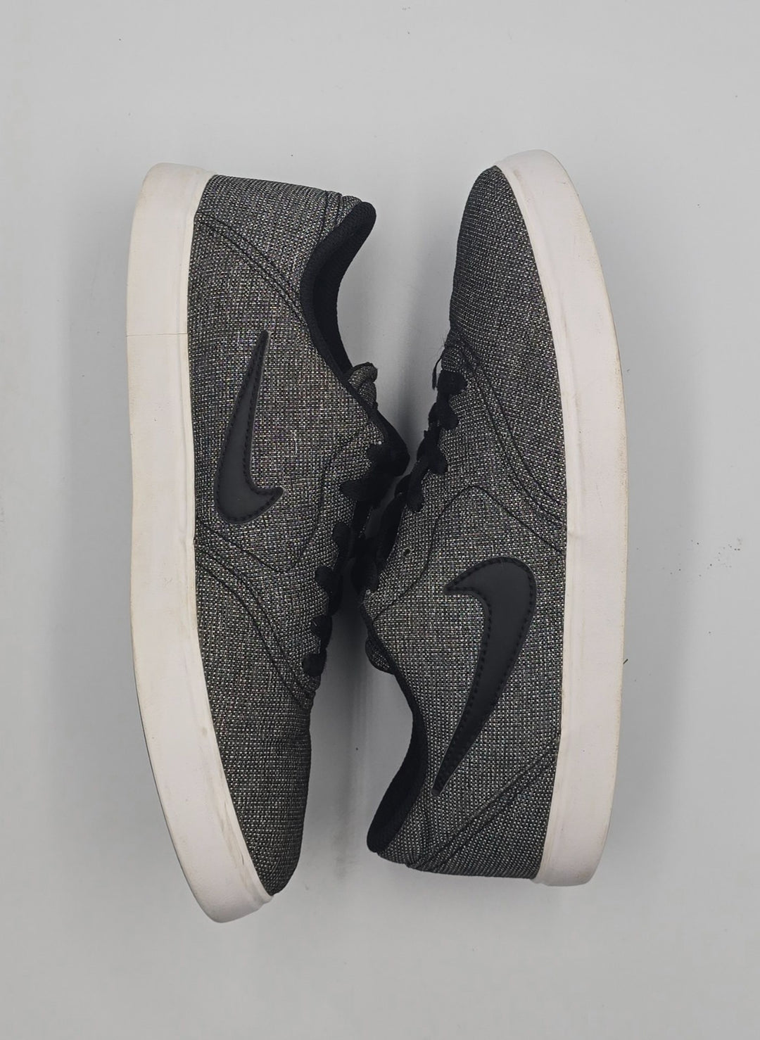 Nike Check Canvas SB 905373-008 Youth 7 Shoes Black Swoosh Lace Up Sneakers